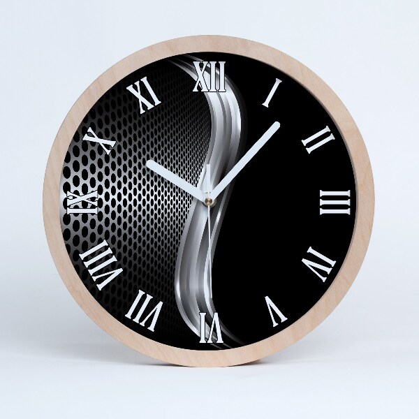 Kerek fa óra Fém absztrakció