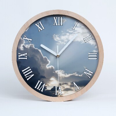 Fából készült óra Felhők az égen