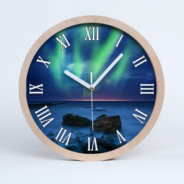 Kerek fa óra Északi fény