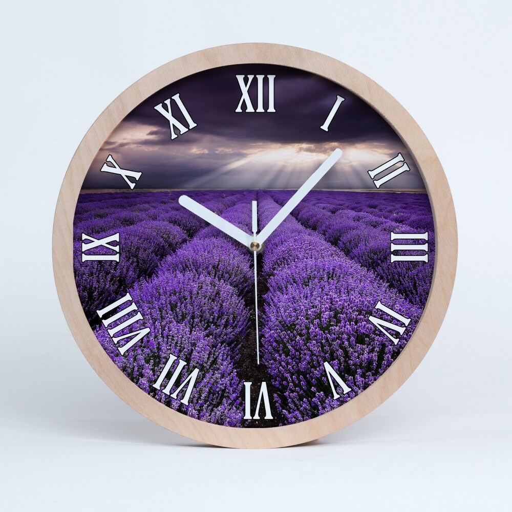 Fából készült óra Levendula mező