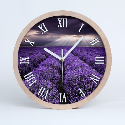 Fából készült óra Levendula mező