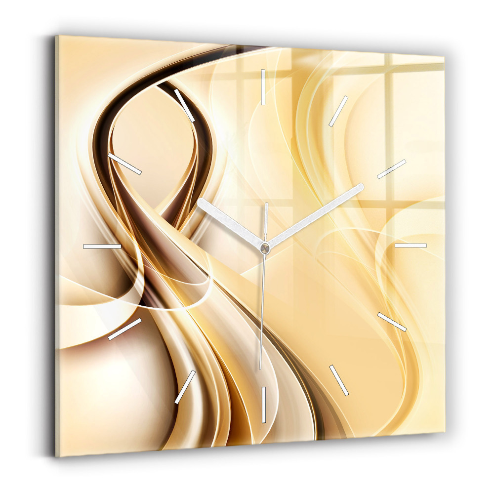 Négyzetes üvegóra 30x30 Absztrakt hullámok