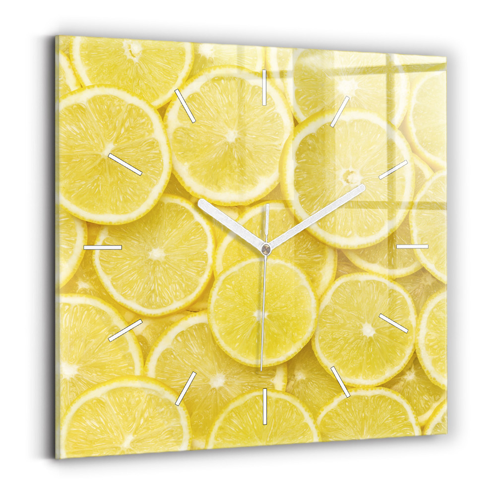 Négyzet alakú üvegóra 30x30 Citrom szelet