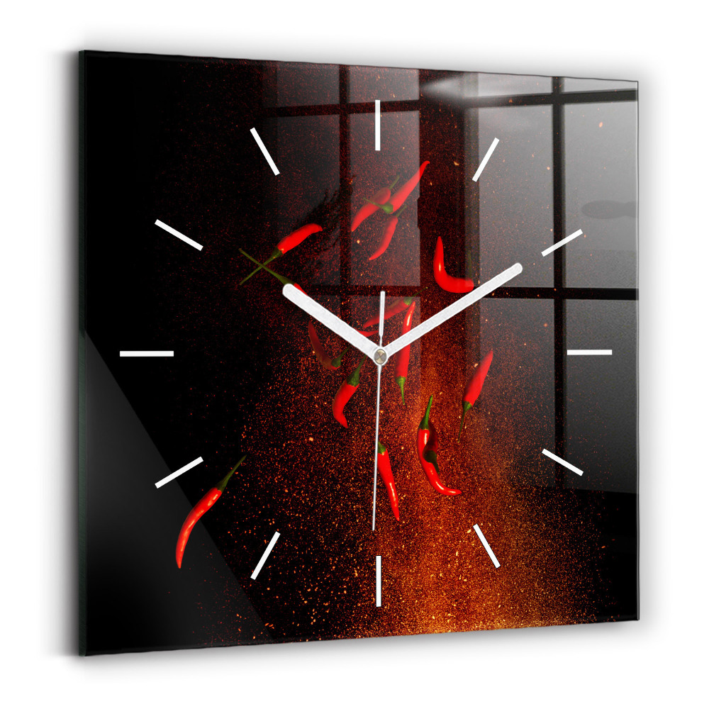 Szögletes üvegóra 30x30 Chili paprika