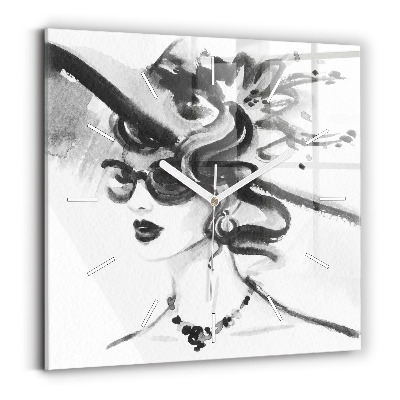 Szögletes üvegóra 30x30 Divatos nő