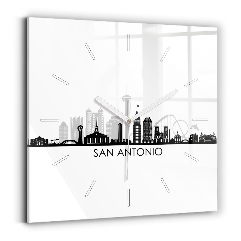 Szögletes fali üvegóra 30x30 San Antonio Texas városa