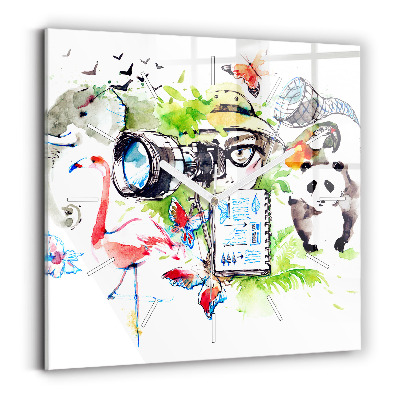 Négyzetes üvegóra 30x30 Zoológus