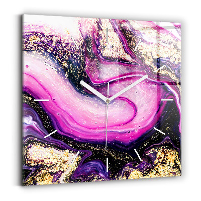 Négyzet alakú üvegóra 30x30 Márvány absztrakció