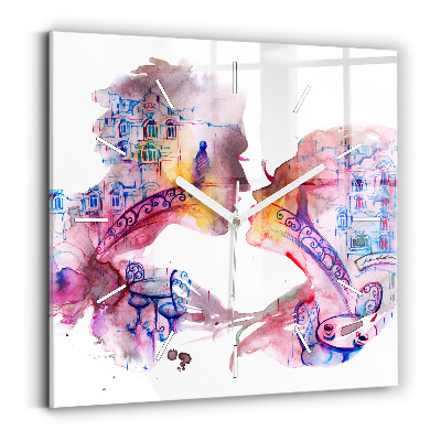 Négyzetes üvegóra 30x30 Két test egy lélek