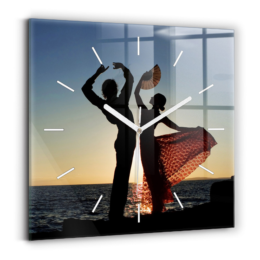 Négyzet alakú üvegóra 30x30 Spanyol tánc a tengeren