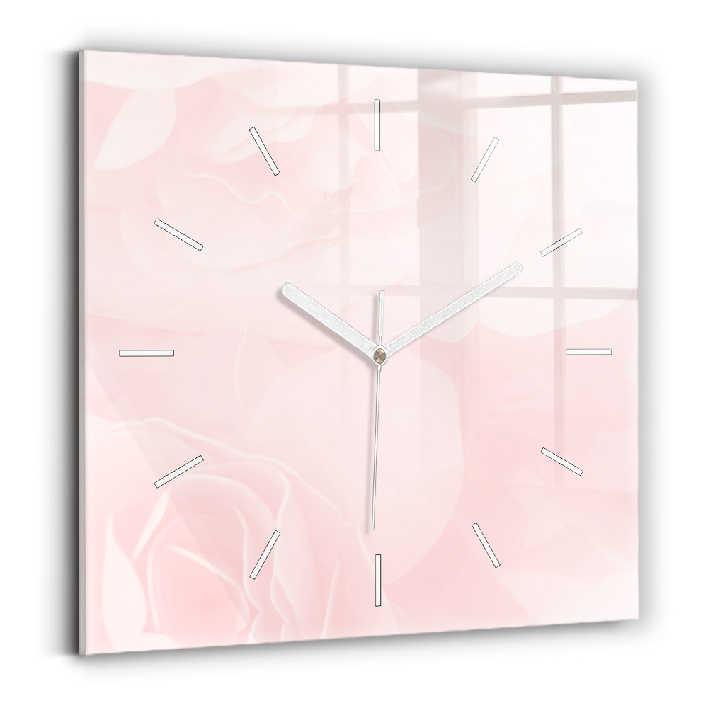 Szögletes üvegóra 30x30 Virágzó rózsák