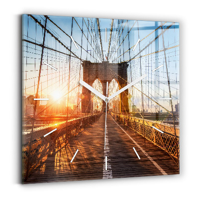 Szögletes fali üvegóra 30x30 Brooklyn Bridge NYC
