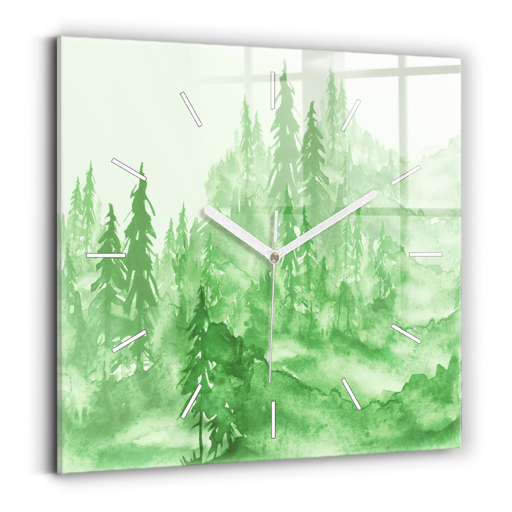 Négyzet alakú üvegóra 30x30 Zöld erdő festmény