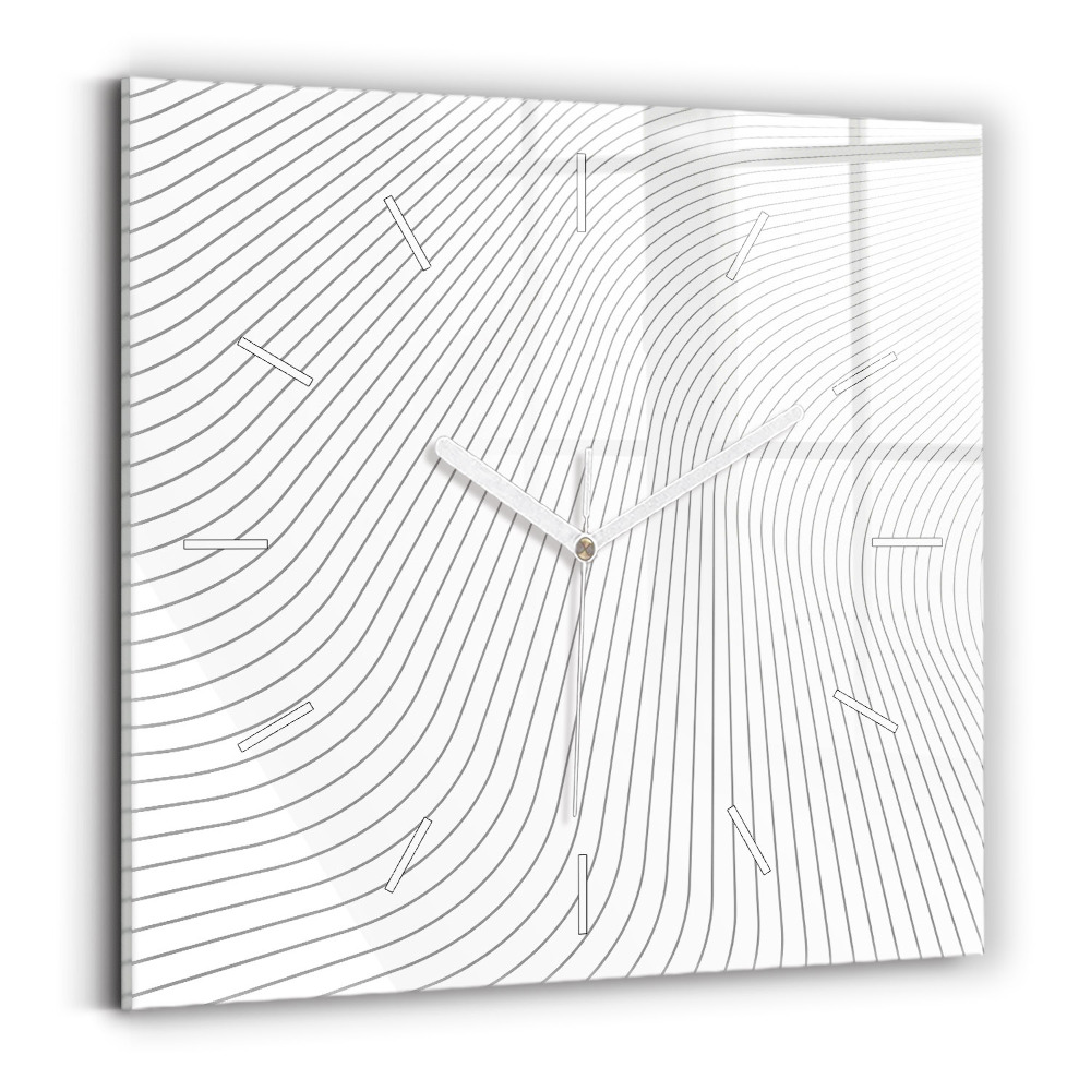 Négyzet alakú üvegóra 30x30 Absztrakt vonalak