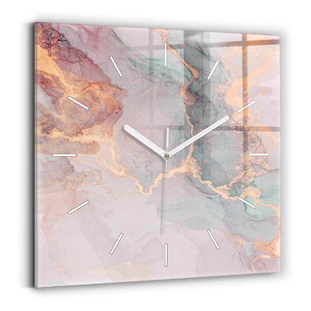 Négyzet alakú üvegóra 30x30 Márvány textúra