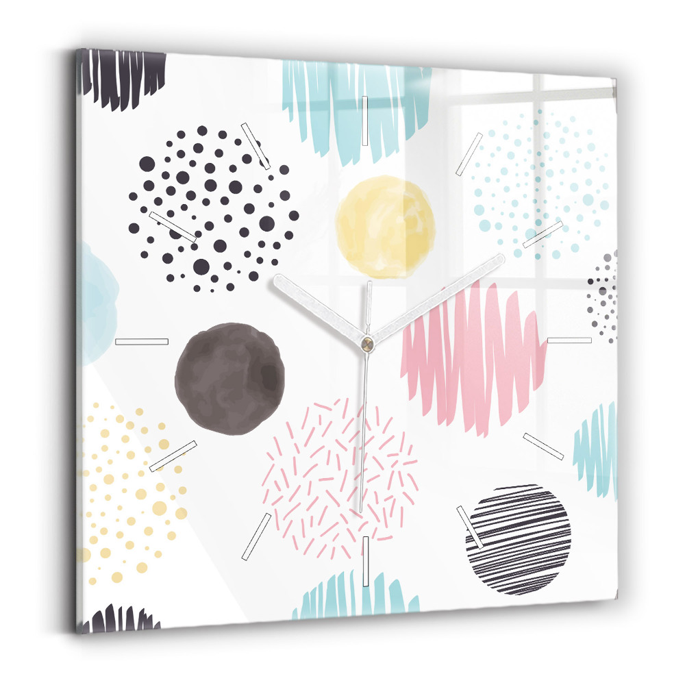 Négyzet alakú üvegóra 30x30 Geometriai minta