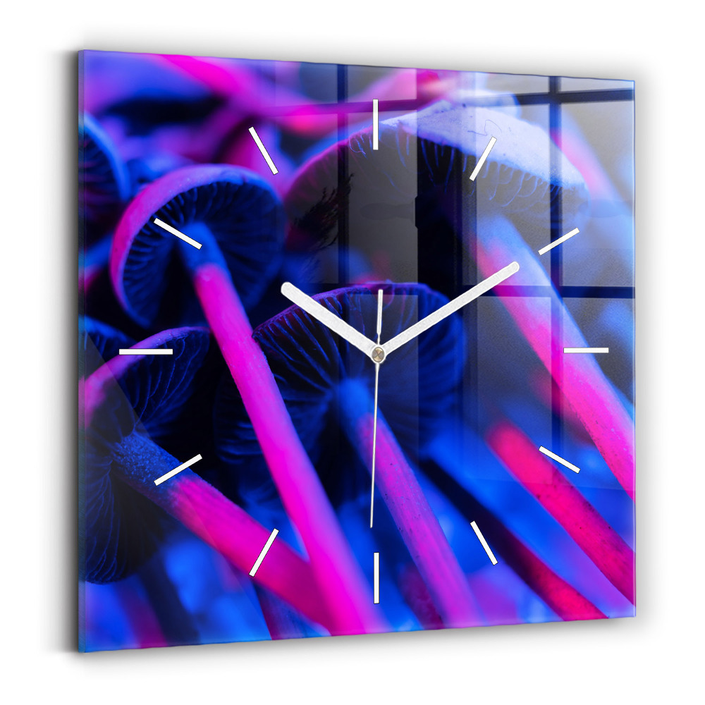 Szögletes fali üvegóra 30x30 Varázslatos színes gombák