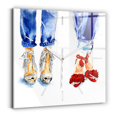 Szögletes fali üvegóra 30x30 Női magassarkú