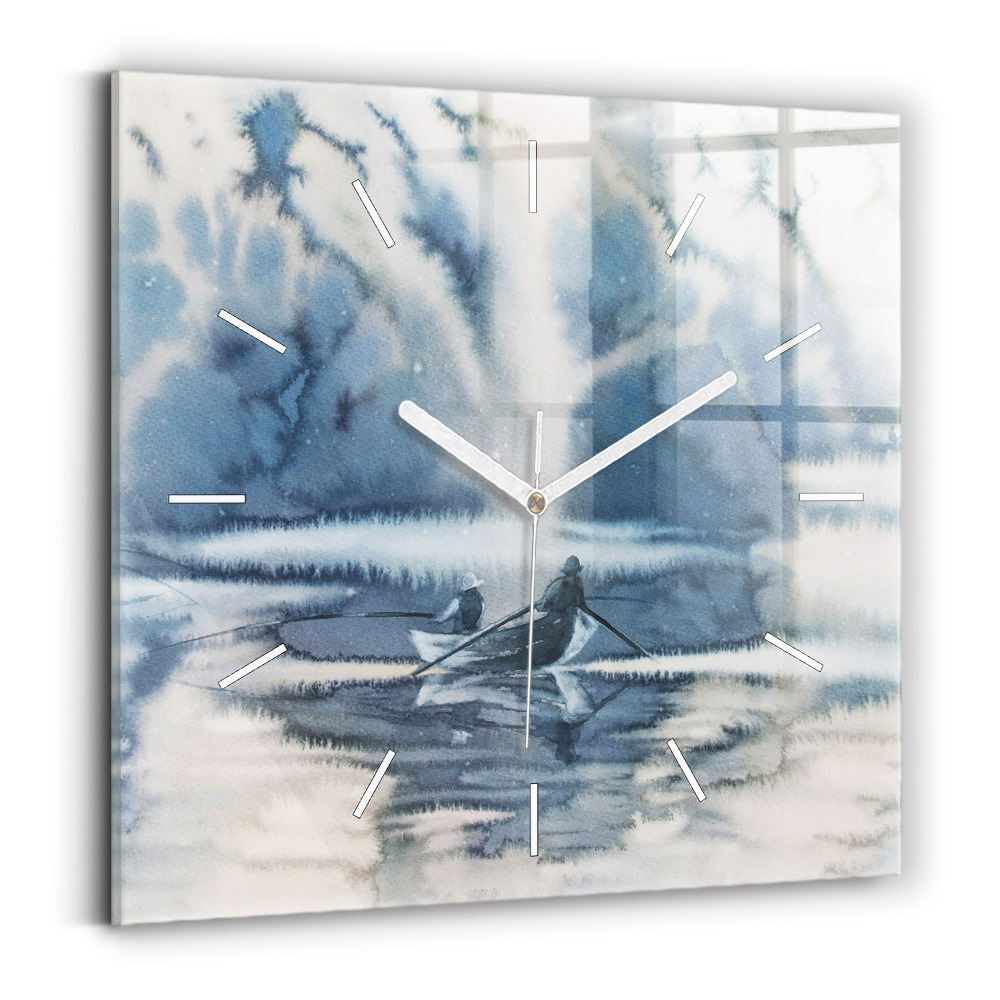 Négyzet alakú üvegóra 30x30 Halász a tavon