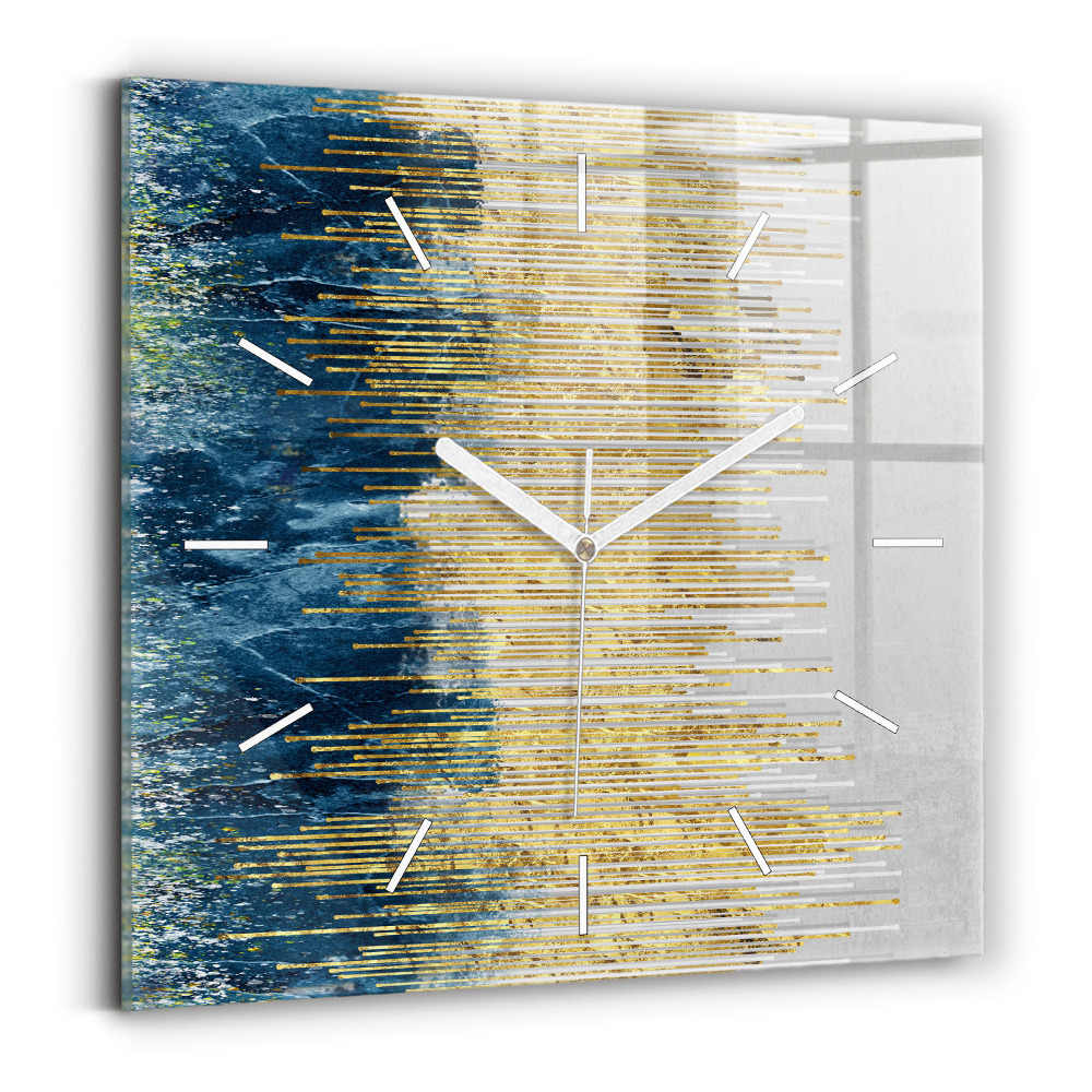 Szögletes üvegóra 30x30 Dekoratív minta és arany