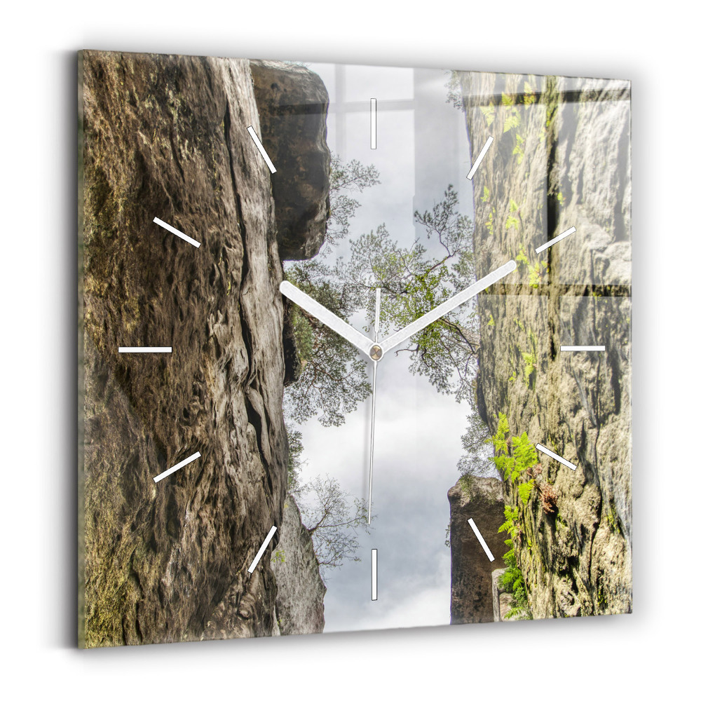 Szögletes fali üvegóra 30x30 Sziklaváros Csehországban