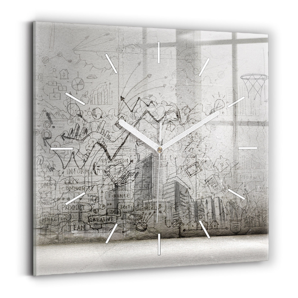 Szögletes fali üvegóra 30x30 Városvázlat