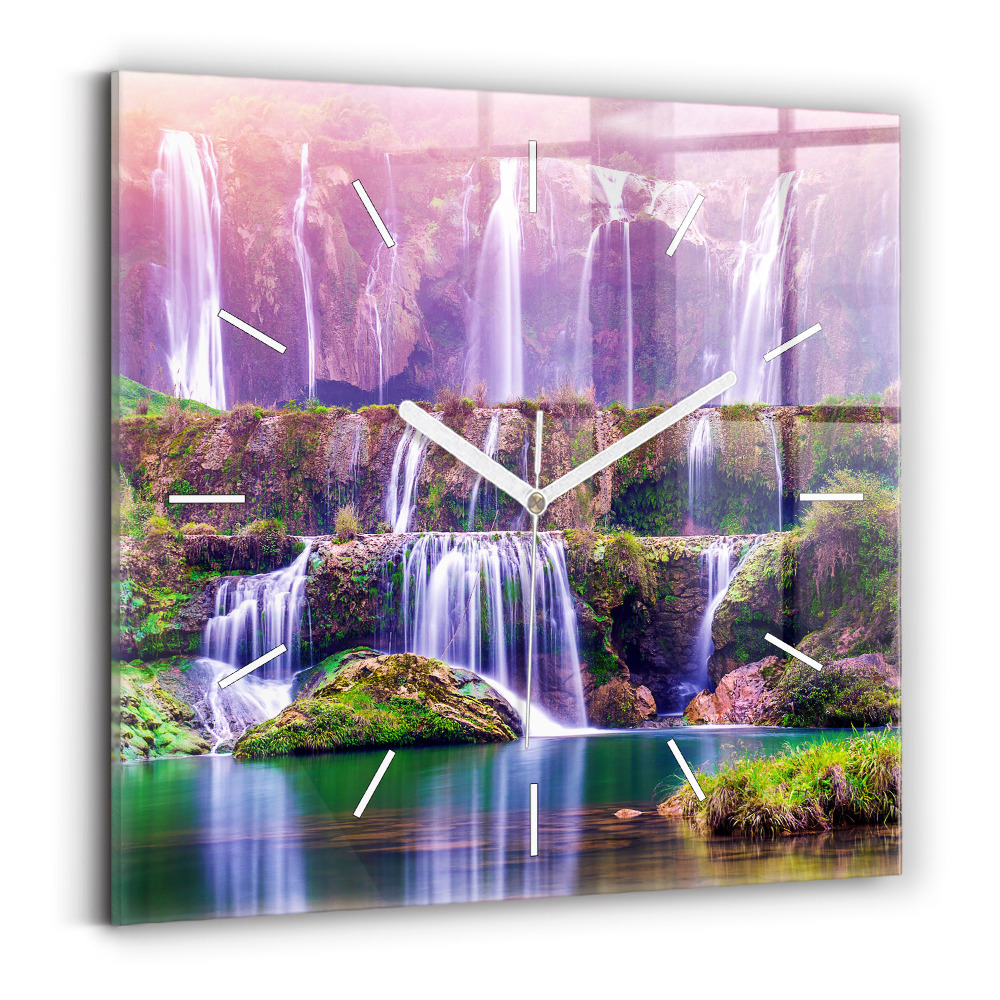 Szögletes fali üvegóra 30x30 Jiulong vízesés, Kína