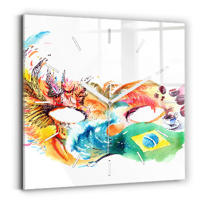 Szögletes fali üvegóra 30x30 Kultúra - brazil zászló