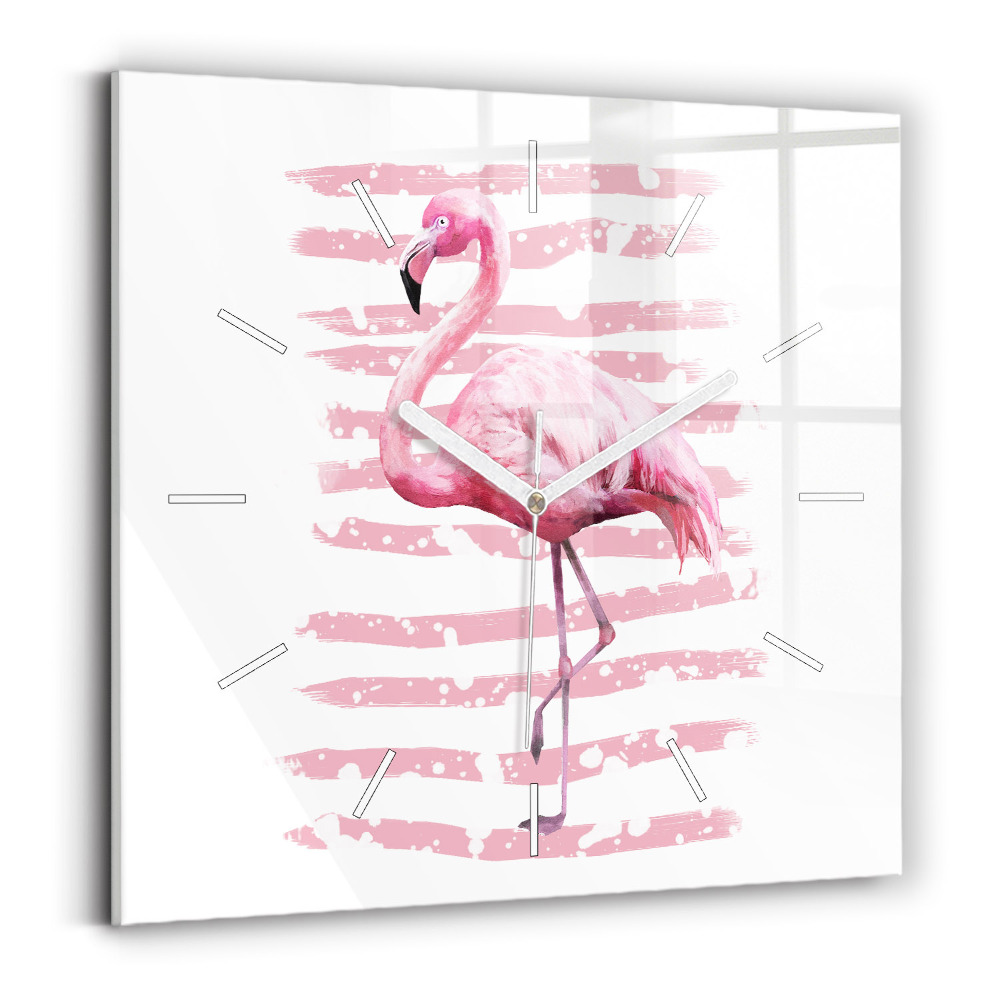 Szögletes fali üvegóra 30x30 Flamingo grafika