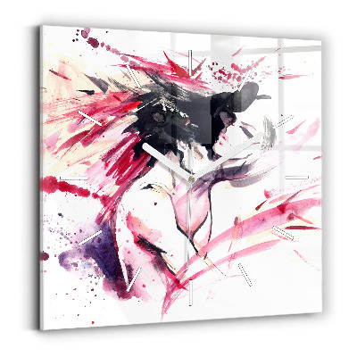 Négyzetes üvegóra 30x30 Szerelmesek absztrakció