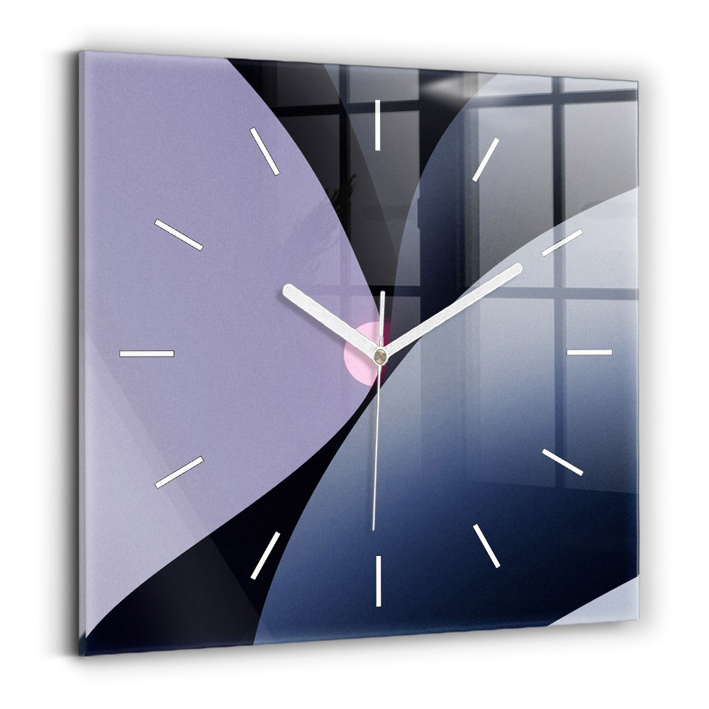 Négyzet alakú üvegóra 30x30 Nap absztrakció