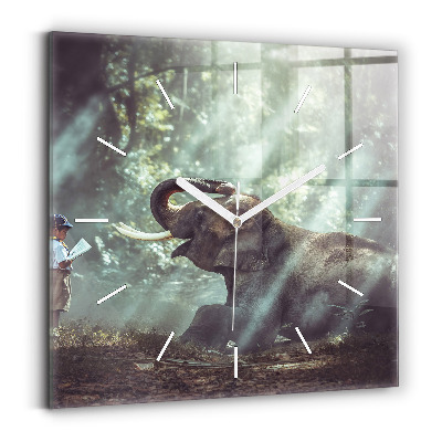 Szögletes fali üvegóra 30x30 Egy fiú könyvet olvas