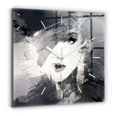 Szögletes fali üvegóra 30x30 Nő – akvarellek