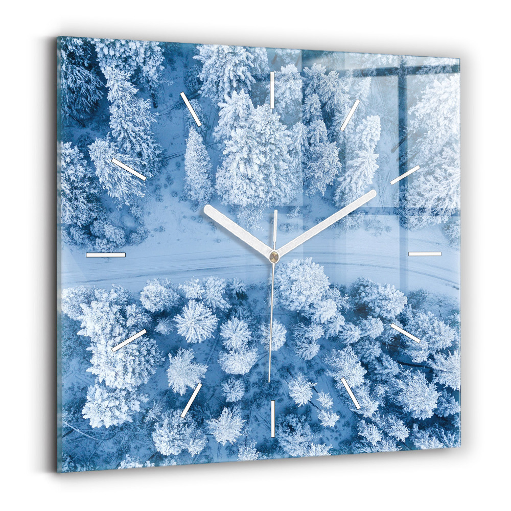 Szögletes fali üvegóra 30x30 Erdő drónból