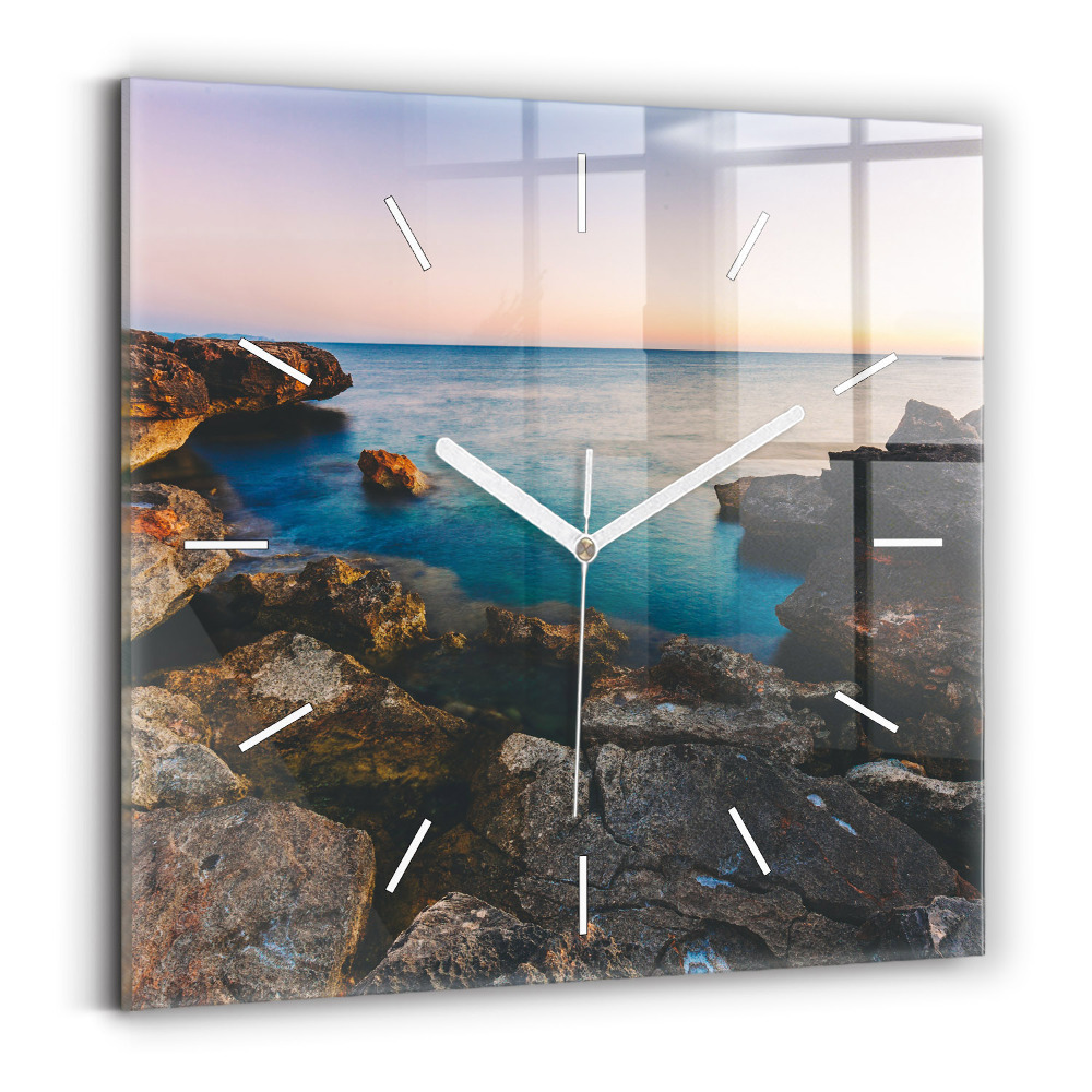 Szögletes üvegóra 30x30 Tengeri táj