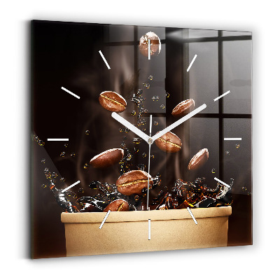 Szögletes üvegóra 30x30 Forró kávé