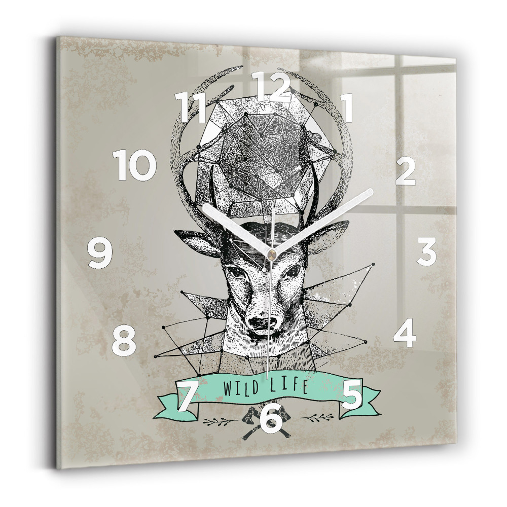 Négyzet alakú üvegóra 30x30 Szarvasfej