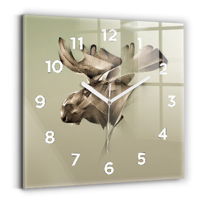 Szögletes üvegóra 30x30 Grafikus jávorszarvas