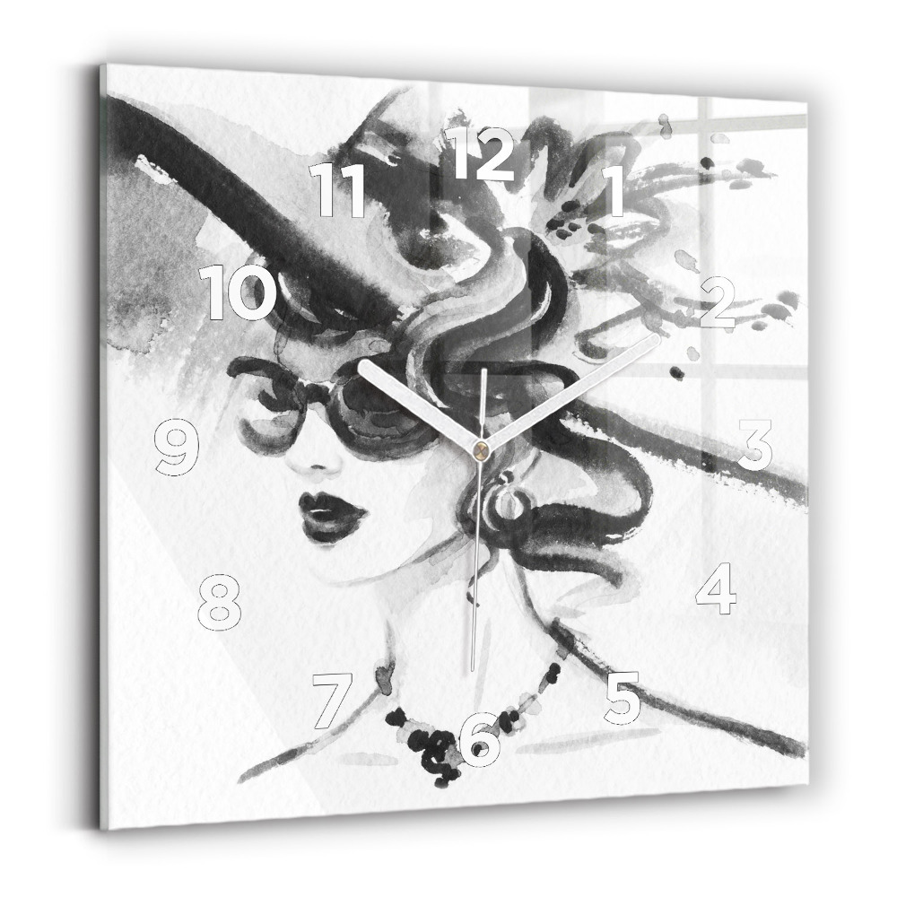 Szögletes üvegóra 30x30 Divatos nő