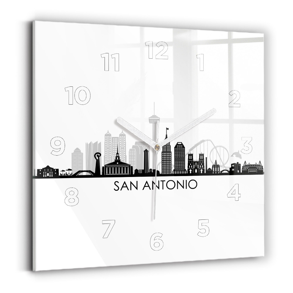 Szögletes fali üvegóra 30x30 San Antonio Texas városa