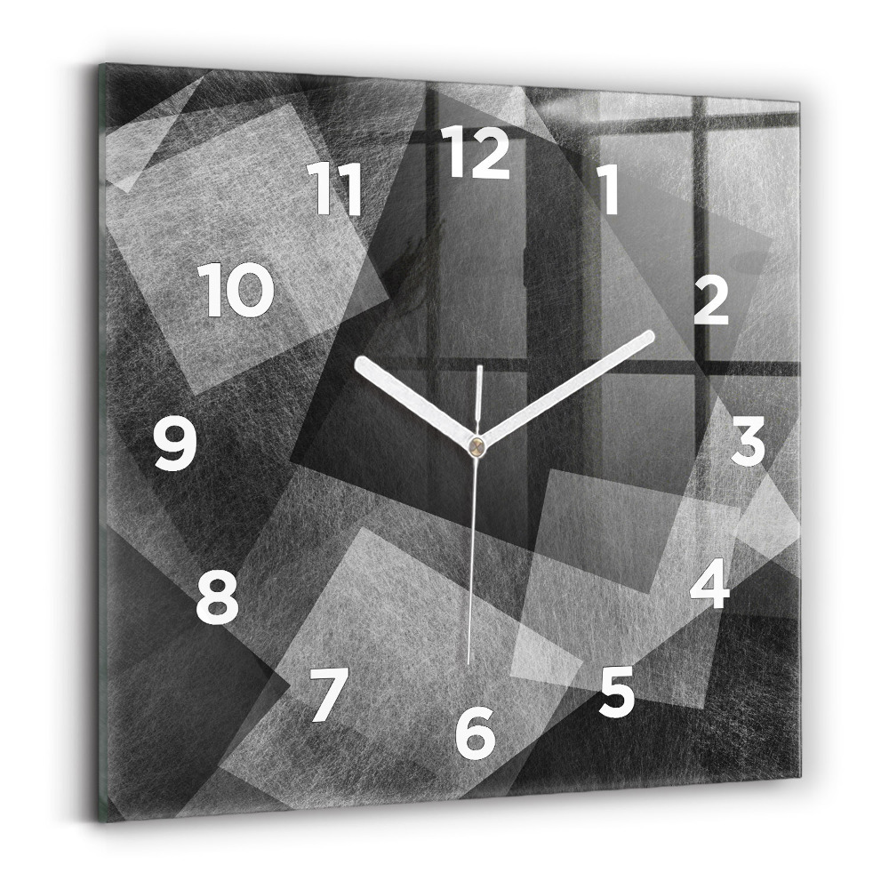 Négyzet alakú üvegóra 30x30 Geometriai absztrakció