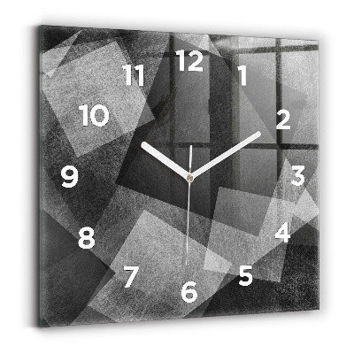 Négyzet alakú üvegóra 30x30 Geometriai absztrakció