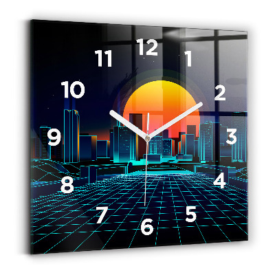 Négyzetes üvegóra 30x30 Kibertér város