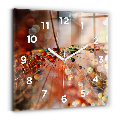 Szögletes üvegóra 30x30 Pitypang harmattal