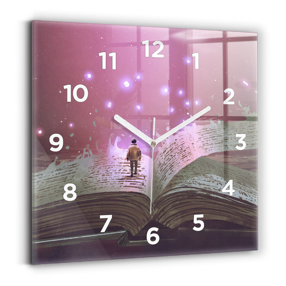 Szögletes üvegóra 30x30 Absztrakt könyv