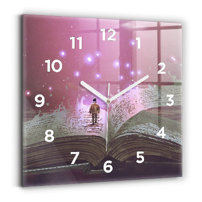 Szögletes üvegóra 30x30 Absztrakt könyv