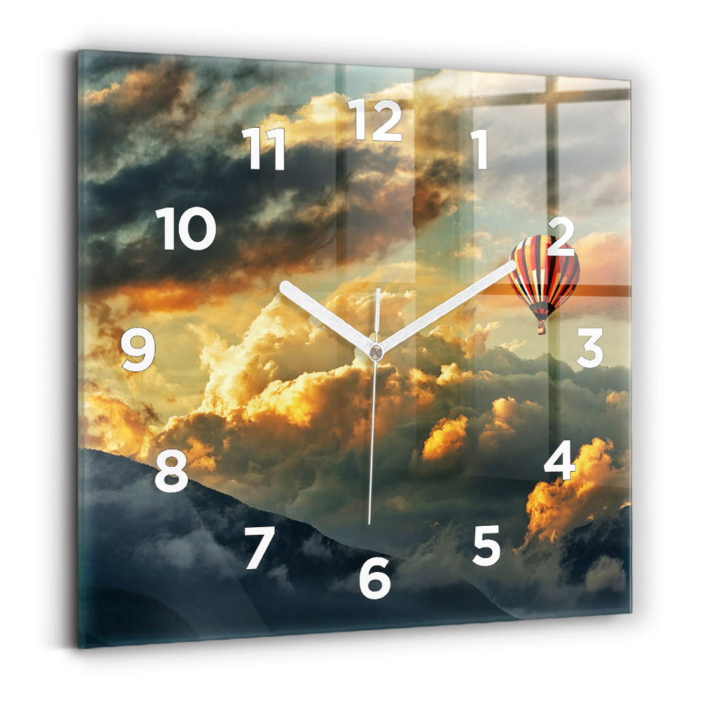 Négyzetes üvegóra 30x30 Léggömb repülés a felhőkben