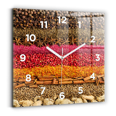 Szögletes üvegóra 30x30 Fűszerek sorai