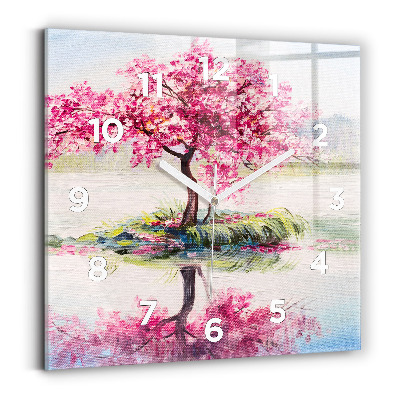 Szögletes üvegóra 30x30 Fa mozaik