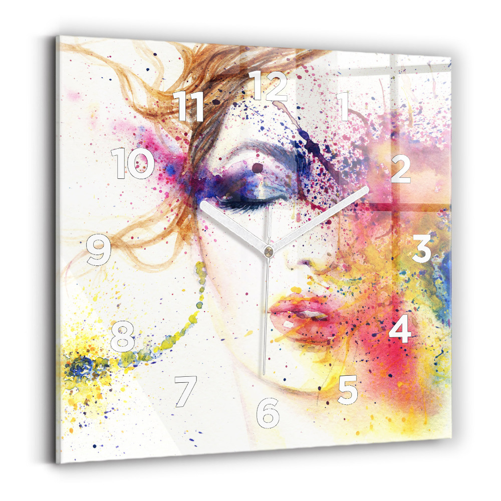 Négyzet alakú üvegóra 30x30 Egy titokzatos nő portréja